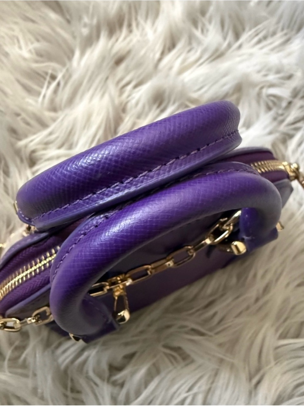 Tory Burch Purple Mini Robinson Dome Satchel Gold toned accents - Picture 7 of 12